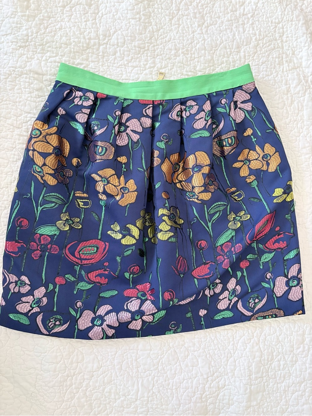 Vintage Mädchen Y2K Silk Floral Jacquard Mini Skirt Whimsigoth 4